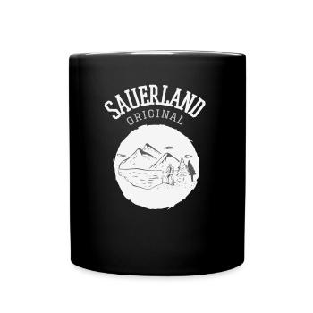 Sauerland Original | Dorfkind Wandern Wintersport - Tasse einfarbig - Schwarz - Vorne