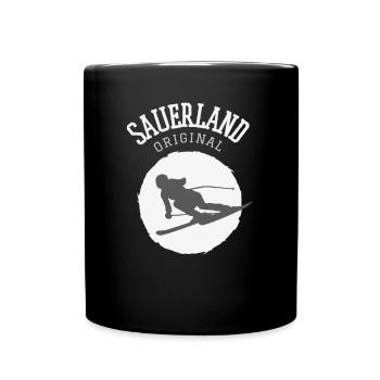 Sauerland Original | Dorfkind Wandern Wintersport - Tasse einfarbig - Schwarz - Vorne