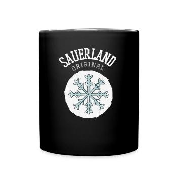 Sauerland Original | Dorfkind Wandern Wintersport - Tasse einfarbig - Schwarz - Vorne