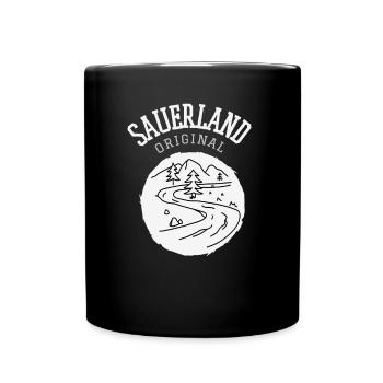 Sauerland Original | Dorfkind Wandern Wintersport - Tasse einfarbig - Schwarz - Vorne