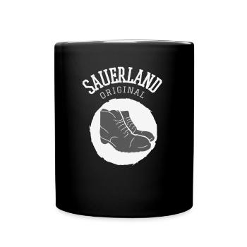 Sauerland Original | Dorfkind Wandern Wintersport - Tasse einfarbig - Schwarz - Vorne