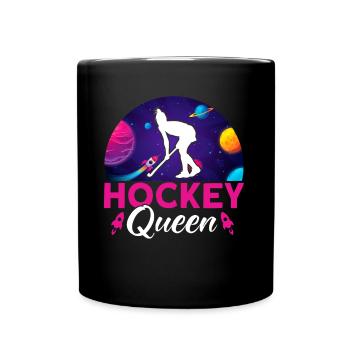 Hockey Queen Field Hockey Gift - Full Colour Mug - black - Front