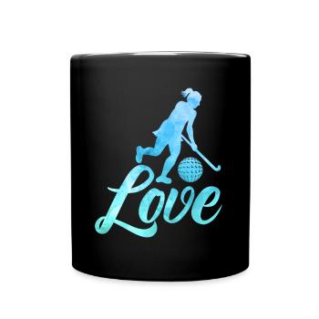 Love Hockey sur gazon Cadeau - Mug uni - noir - Devant