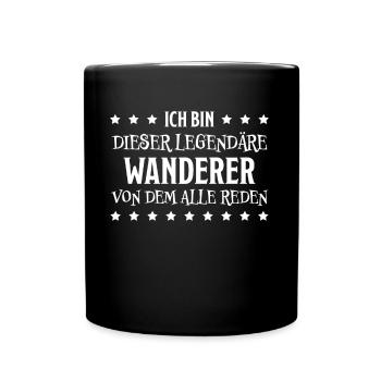 Wanderer Outdoor Lustiger Spruch Wandern Geschenk - Tasse einfarbig - Schwarz - Vorne