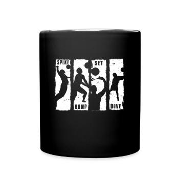 Spike Bump Set Dive Volleyball Graphic Gift - Tasse einfarbig - Schwarz - Vorne