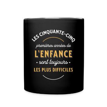 Anniversaire 55 ans, idée cadeau date de naissance - Mug uni - noir - Devant