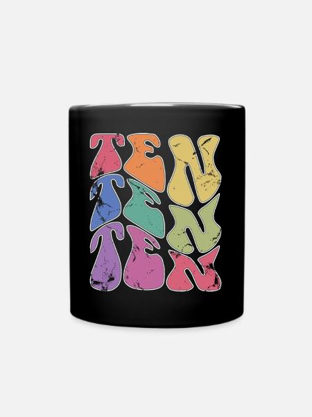 Rétro 10 ans 10e anniversaire Enfants Garçons Filles - Mug uni - noir