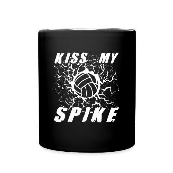 Kiss My Spike Volleyball Graphic Gift Idea - Tasse einfarbig - Schwarz - Vorne