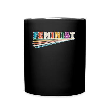 International Womens Day Girl Feminist Retro - Full Colour Mug - black - Front