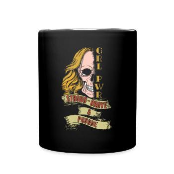 Strong International Womens Day Girl Skeleton - Full Colour Mug - black - Front