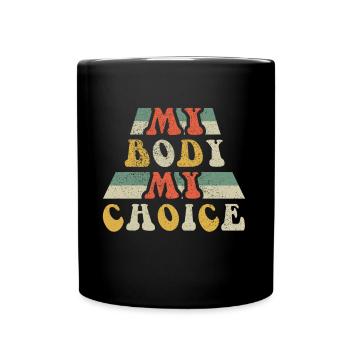 Retro Groovy Choice International Womens Day - Full Colour Mug - black - Front