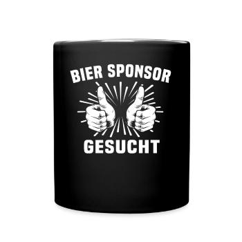 Bier Trinken Saufen Feiern Biersprüche - Tasse einfarbig - Schwarz - Vorne
