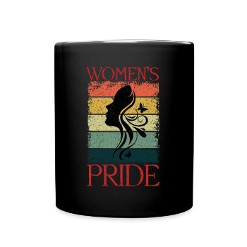 Retro Womens Pride International Womens Day - Full Colour Mug - black - Front