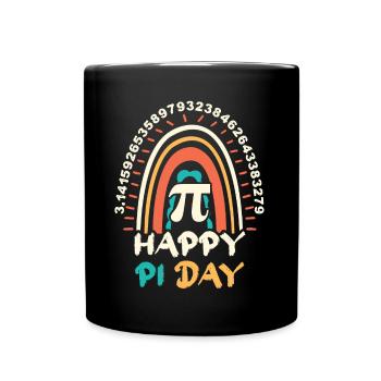 Vintage Pi Mathe Urlaub Mathematik Groovy Pi Tag - Tasse einfarbig - Schwarz - Vorne