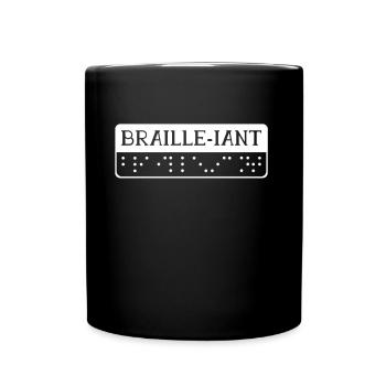 Brillantes Braille-Alphabet Braille-Sprache - Tasse einfarbig - Schwarz - Vorne