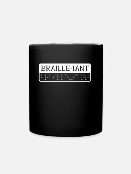 Brillantes Braille-Alphabet Braille-Sprache - Tasse einfarbig - Schwarz