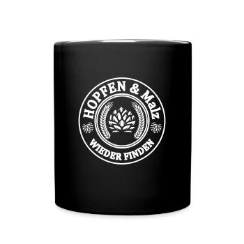 Hopfen und Malz wieder finden Bierfans Geschenke - Tasse einfarbig - Schwarz - Vorne