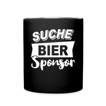 Bier Biersprüche Biertrinker Bierliebhaber - Tasse einfarbig - Schwarz - Vorne