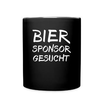 Bier Biersprüche Biertrinker Bierliebhaber - Tasse einfarbig - Schwarz - Vorne
