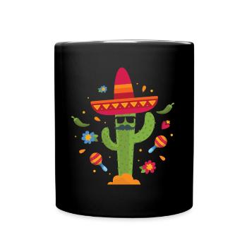 Jardin de cactus Sombrero mexicain - Mug uni - noir - Devant