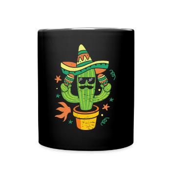 Jardin de cactus Sombrero mexicain - Mug uni - noir - Devant