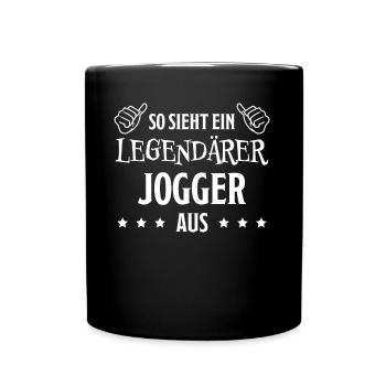 Jogger Laufen Lustiger Spruch Joggen Geschenk - Tasse einfarbig - Schwarz - Vorne