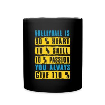 Volley-ball Le volley-ball est le cœur compétence passion cadeau - Mug uni - noir - Devant
