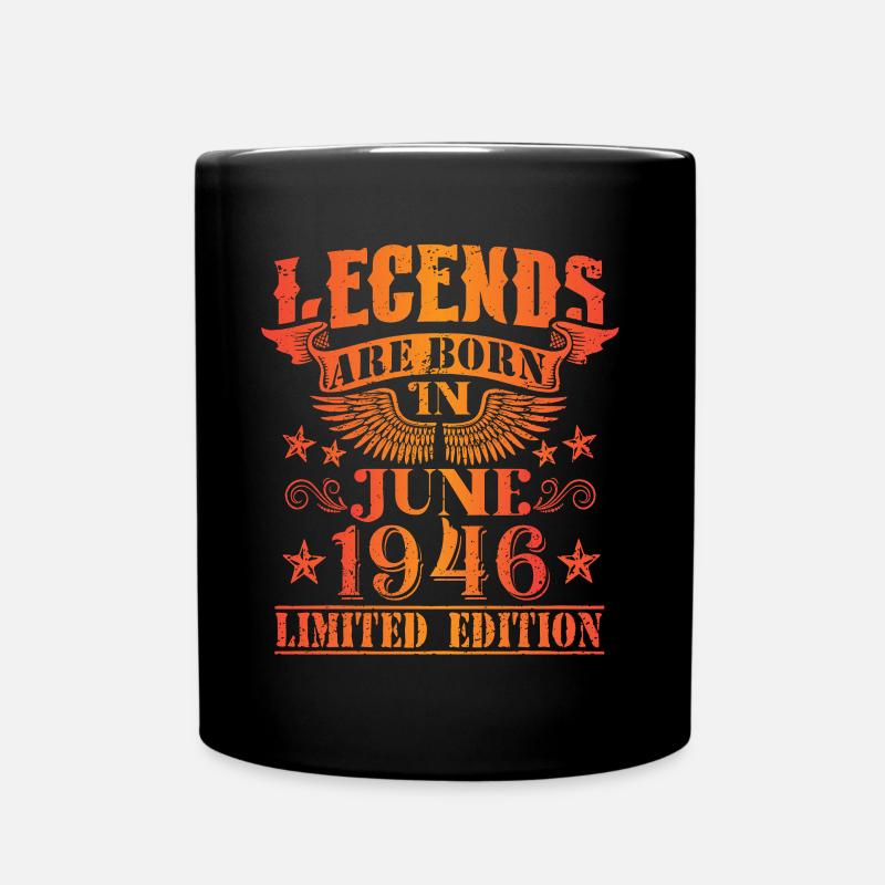 Geburtstag Juni 1946 Limited Edition Vintage - Tasse einfarbig - Schwarz