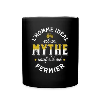 Agriculteur cadeau pour fermier tracteur humour - Mug uni - noir - Devant