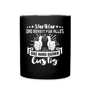 Positive Energie Motivation - Tasse einfarbig - Schwarz - Vorne