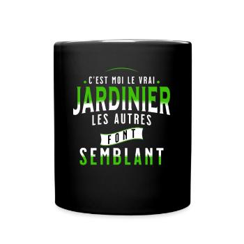 Jardin idée cadeau pour Jardinier Potager Citation - Mug uni - noir - Devant
