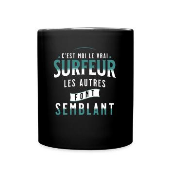 Surf Idée Cadeau Pour Surfeur Citation Humour - Mug uni - noir - Devant