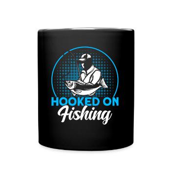 In love with fishing fishing gift - Full Colour Mug - black - Front
