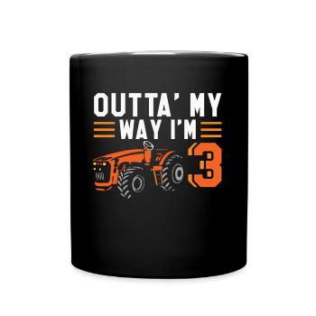 Out Way 3 Years Old Kids Truck Farming Tractor - Full Colour Mug - black - Front