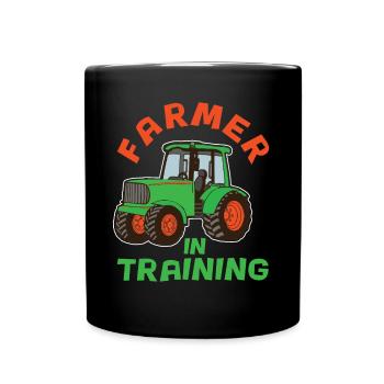 Farmer In Training Tractor Truck Ranch Farm - Full Colour Mug - black - Front