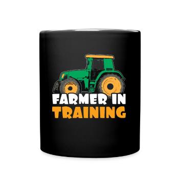 Farmer In Training Tractor Truck Rancher Farm - Full Colour Mug - black - Front