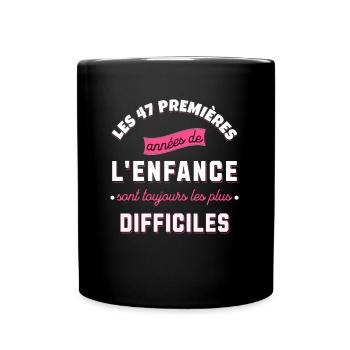 Anniversaire 47 ans Idée cadeau date de naissance - Mug uni - noir - Devant