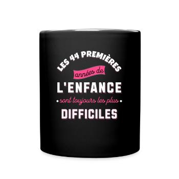 Anniversaire 44 ans Idée cadeau date de naissance - Mug uni - noir - Devant