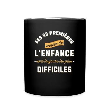 Anniversaire 43 ans Idée cadeau date de naissance - Mug uni - noir - Devant