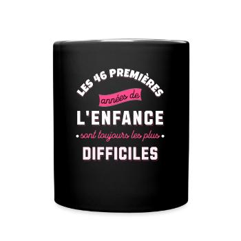 Anniversaire 46 ans Idée cadeau date de naissance - Mug uni - noir - Devant