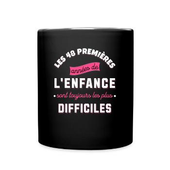 Anniversaire 48 ans Idée cadeau date de naissance - Mug uni - noir - Devant