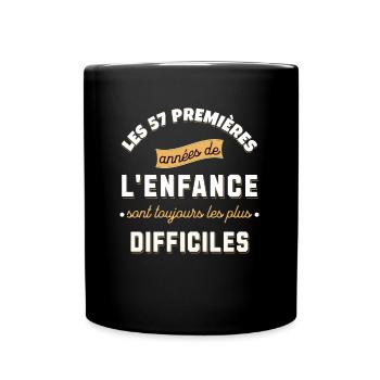 Anniversaire 57 ans Idée cadeau date de naissance - Mug uni - noir - Devant