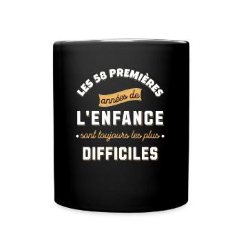 Anniversaire 58 ans Idée cadeau date de naissance - Mug uni - noir - Devant