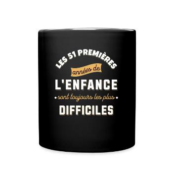 Anniversaire 51 ans Idée cadeau date de naissance - Mug uni - noir - Devant