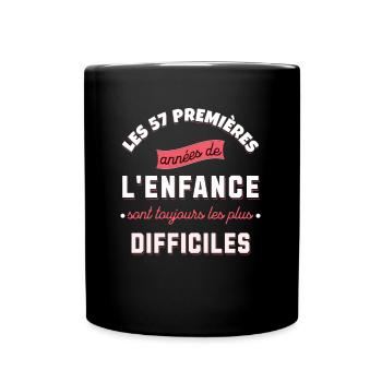 Anniversaire 57 ans Idée cadeau date de naissance - Mug uni - noir - Devant