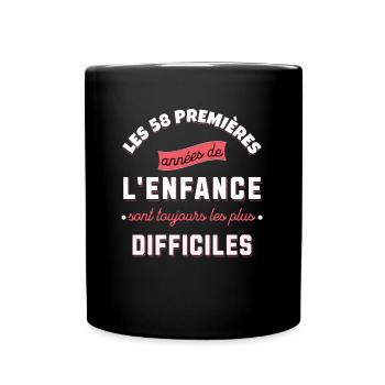 Anniversaire 58 ans Idée cadeau date de naissance - Mug uni - noir - Devant