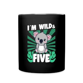 Im Wild & 5 Years Bday Party Gift Birthday Kids - Tasse einfarbig - Schwarz - Vorne