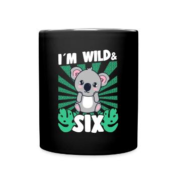 Im Wild & 6 Years Bday Party Gift Birthday Kids - Tasse einfarbig - Schwarz - Vorne