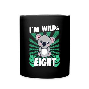 Im Wild & 8 Years Bday Party Gift Birthday Kids - Tasse einfarbig - Schwarz - Vorne