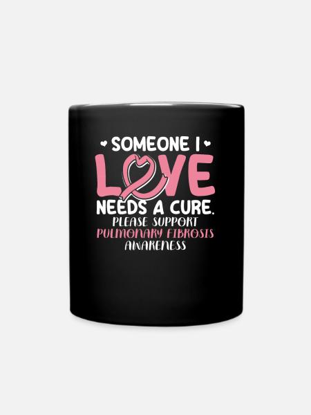 Support Pulmonary Fibrosis Lung Disease - Full Colour Mug - black